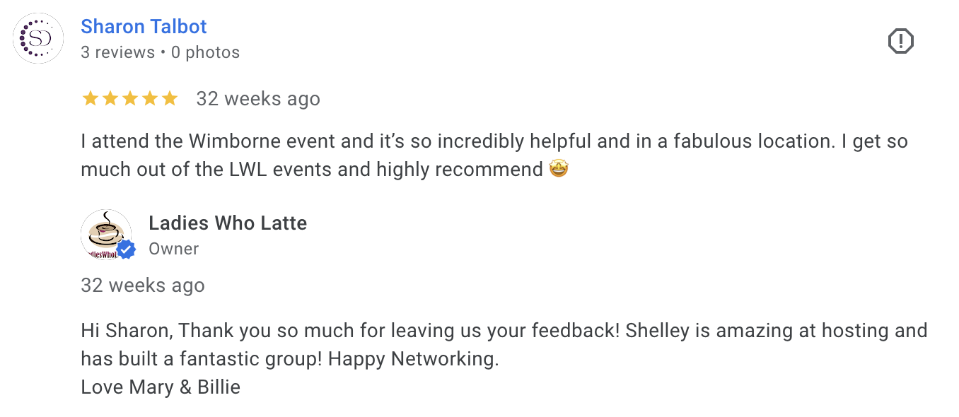A lovely 5 Star Google review from Sharon Talbot -Thank you, Sharon.