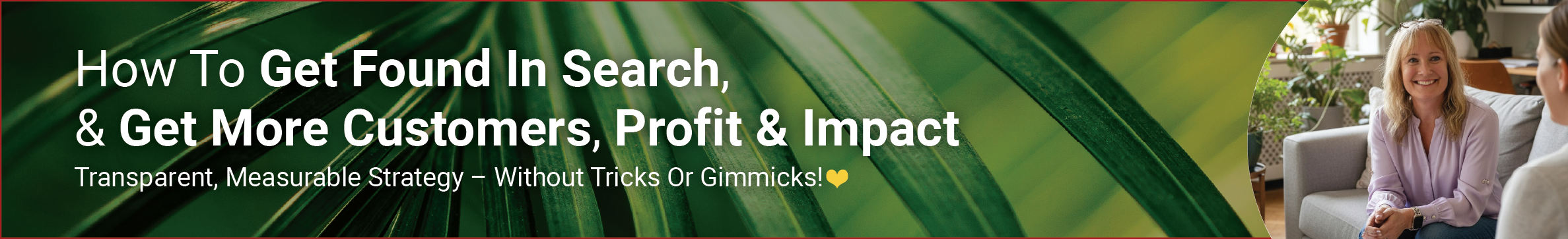 This is a banner ad for Billie Sharp Graphic Designer's online training course teaching Inclusive Optimization