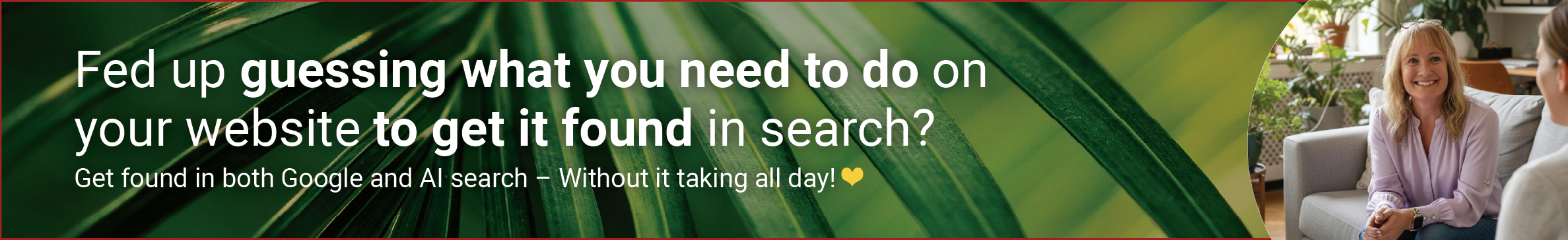 This is a banner ad for Billie Sharp Graphic Designer's online training course teaching Inclusive Optimization