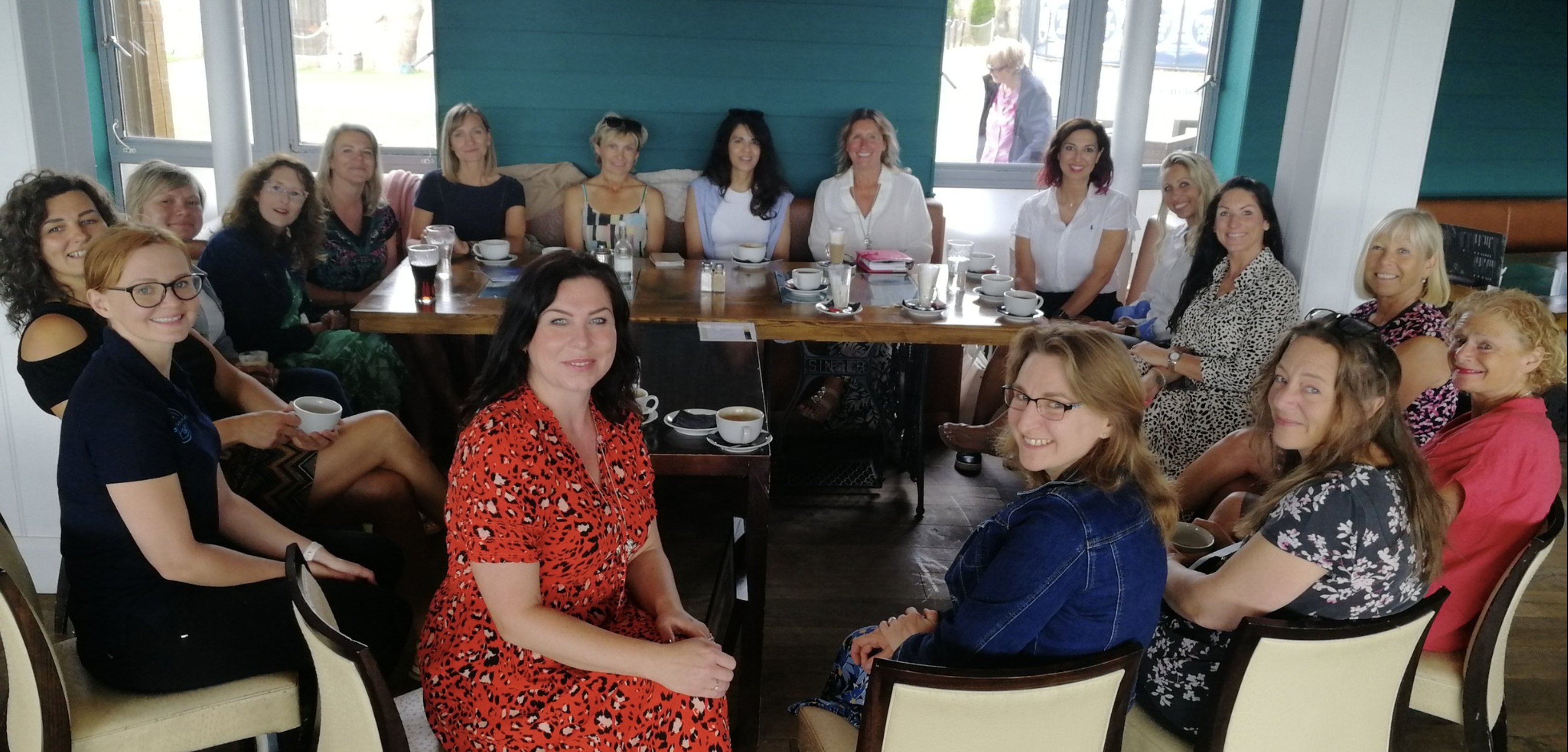This is a photo of our Bournemouth Ladies Who Latte group lead by Aga